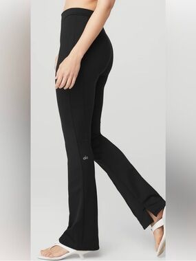ALO Yoga Black High-Waist Zip It Flare Leggings